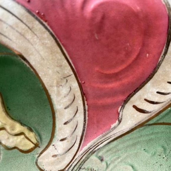 Early 1900's Buffalo Pottery Bowl, Hand-Painted, 10-1/2"w x 3"h - Picture 3 of 6